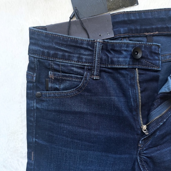 HELMUT LANG Skinny Ankle Cropped Midrise Indigo Wash Stretch Jeans - Picture 11 of 11